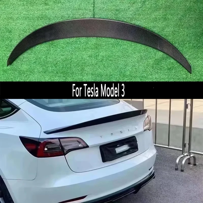 

For Tesla Model 3 ART style Carbon Fiber Spoiler Tail fins Rear Trunk Spoiler Guide Wing Rear Wing Diverter Spoiler Body Kit
