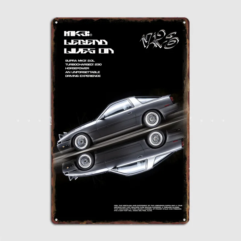 Póster moderno Supra MK3, cartel metálico personalizado para decoración de dormitorio, sala de juegos, decoración de pared del hogar, decoración de pared interior