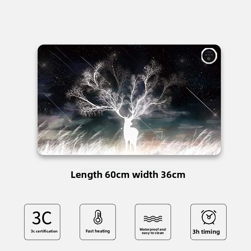 

Reindeer design electric mouse pad with 3 heating levels for computer keyboard