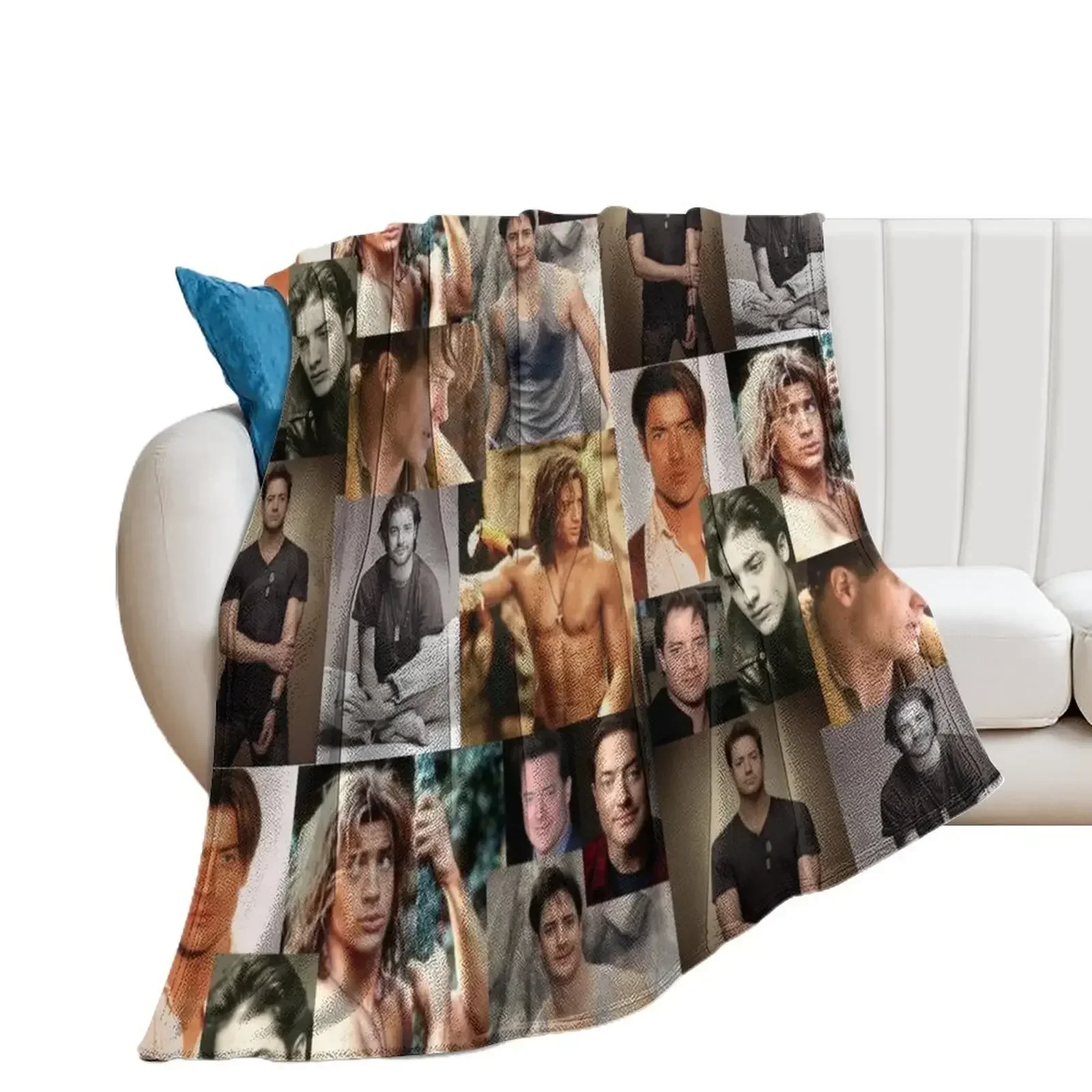 

Brendan Fraser Love Collage Throw Blanket Plush Flannels sofa bed Blankets For Baby Blankets