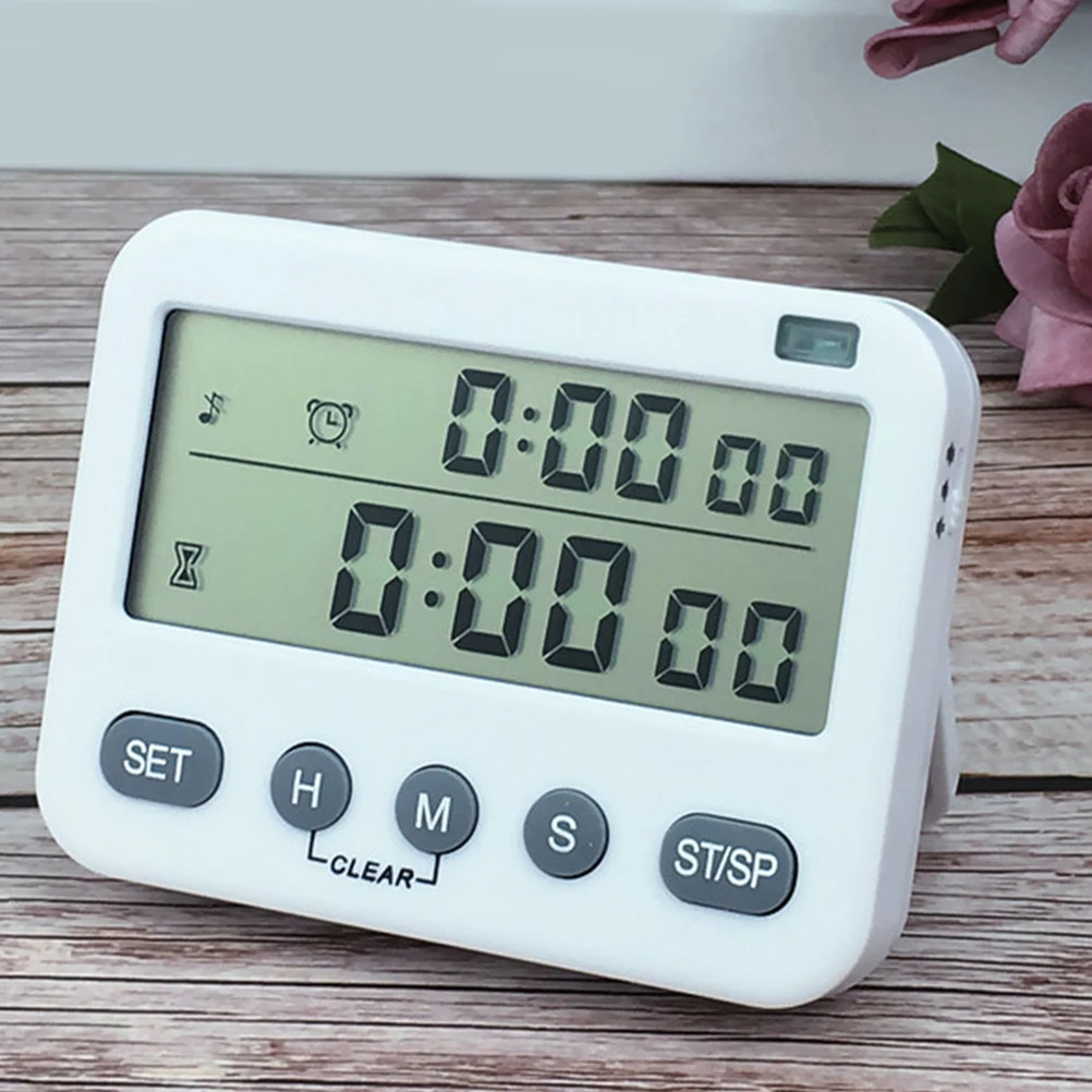 

Double Screen Digital Kitchen Timer with Loud Alarm Countdown and Count Up Function 99 Min 59 Sec LCD Display for
