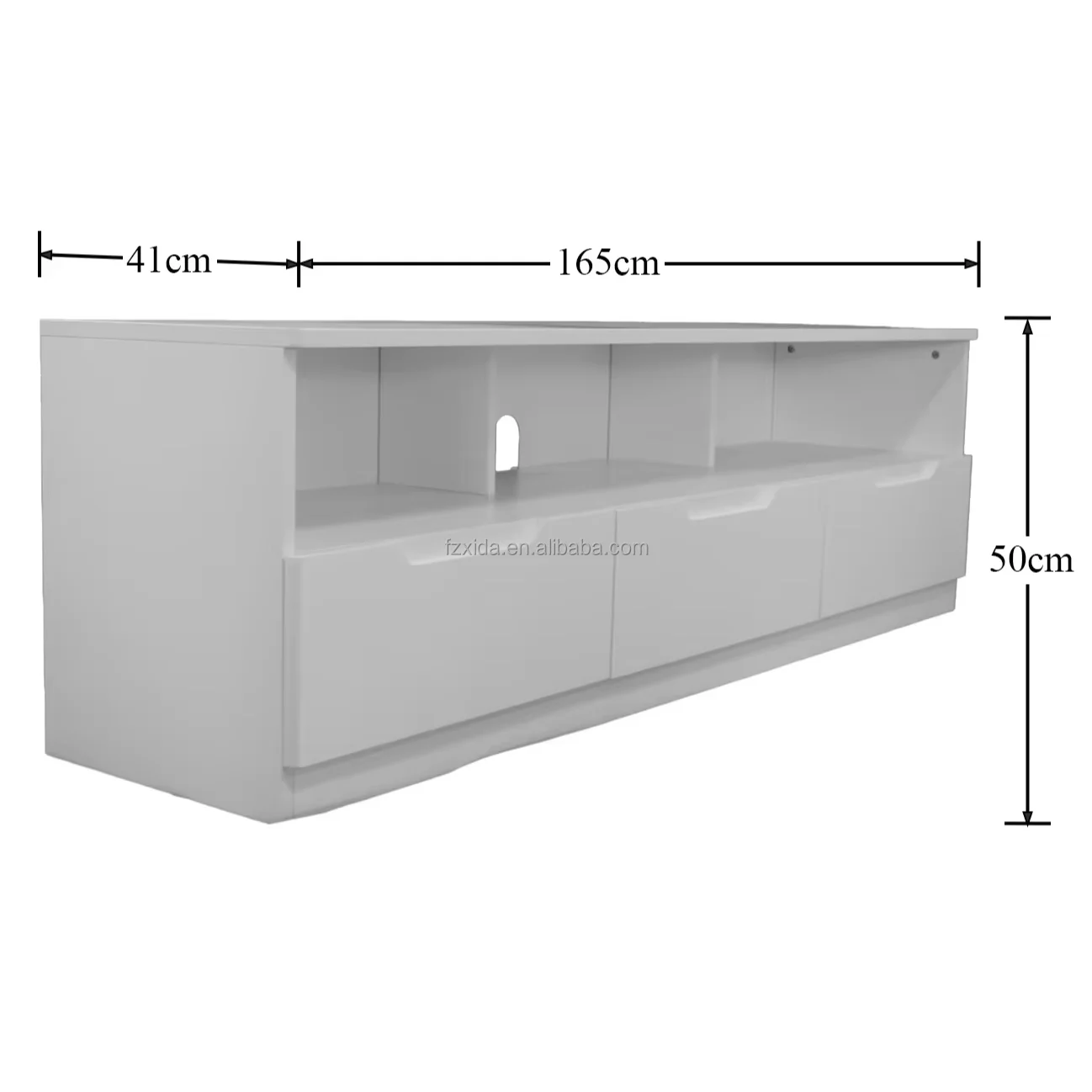 Modern Design White Wood TV Stand TV Console Storage Cabinet 60-64in TVs Eco-Friendly Multi-Functional Durable Living Room