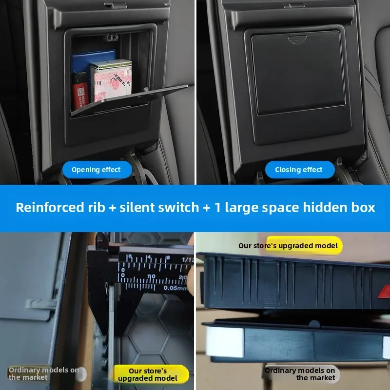 ل تسلا نموذج 3 2017 ~ 2021 2022 2023 مسند ذراع السيارة صندوق مخفي صندوق تخزين محفظة مفتاح بطاقة الهاتف أشتات ترتيب صينية الملحقات