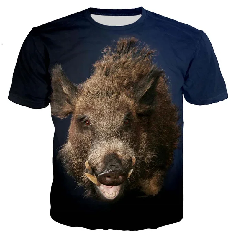 

Wild Pig 3d Printing Plus-size Men's and Women's T-shirt Casual Sports Quick Drying Breathable Short Sleeve Personality Street
