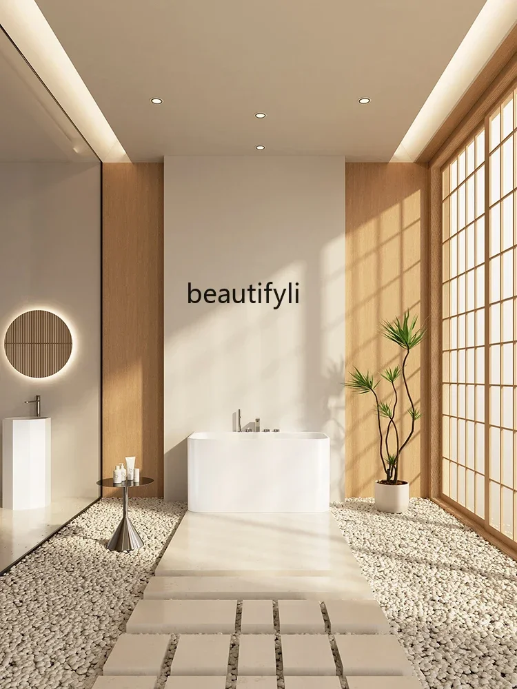 Bathroom Acrylic Bright Independent Sitting Bathtub Household Small Apartment Hotel Homestay Wall Bath Tub