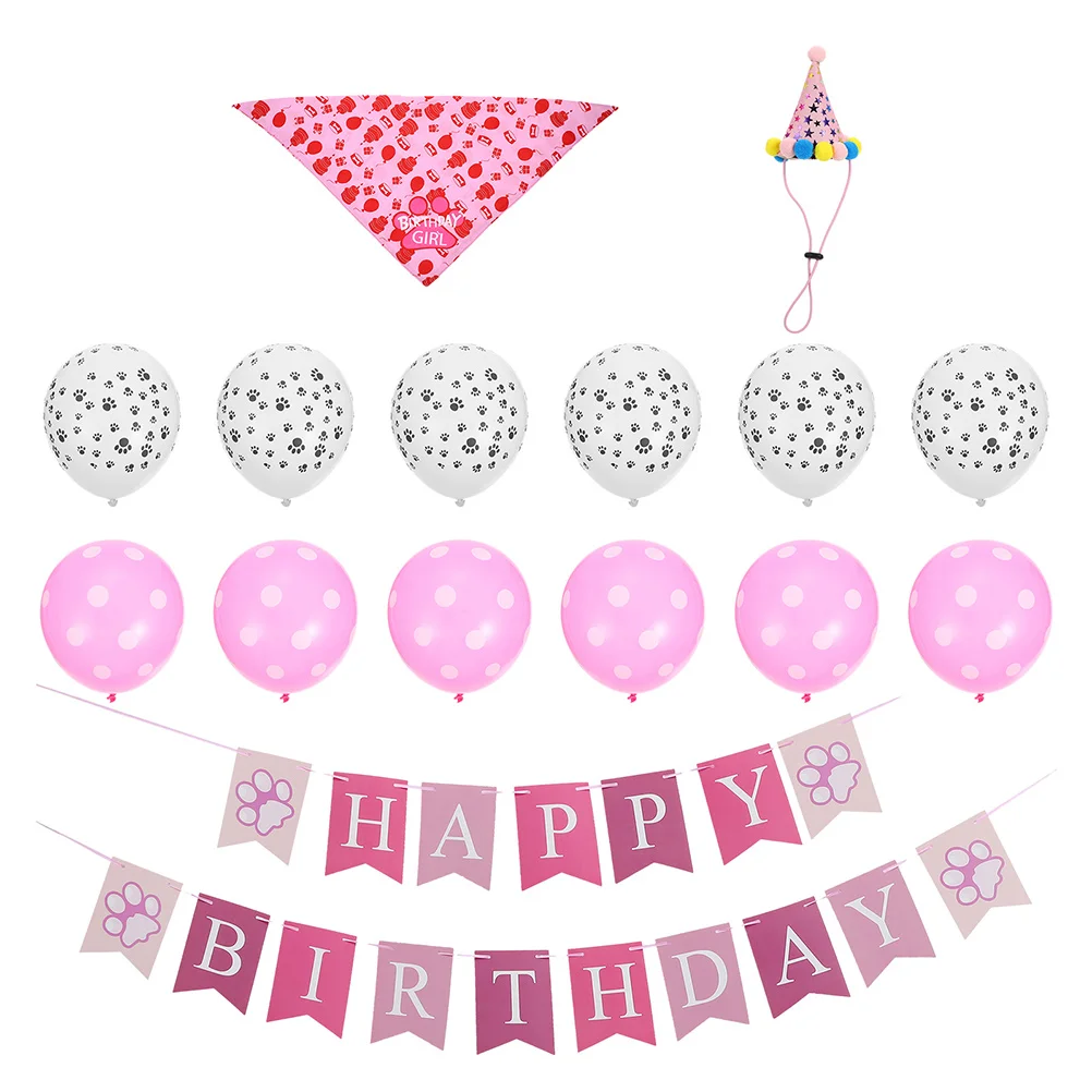 

1Set Cat Dog Birthday Party Decoration Kit Banners Balloons Durable Fun Photo Props Memorable Pets Kids Celebrations
