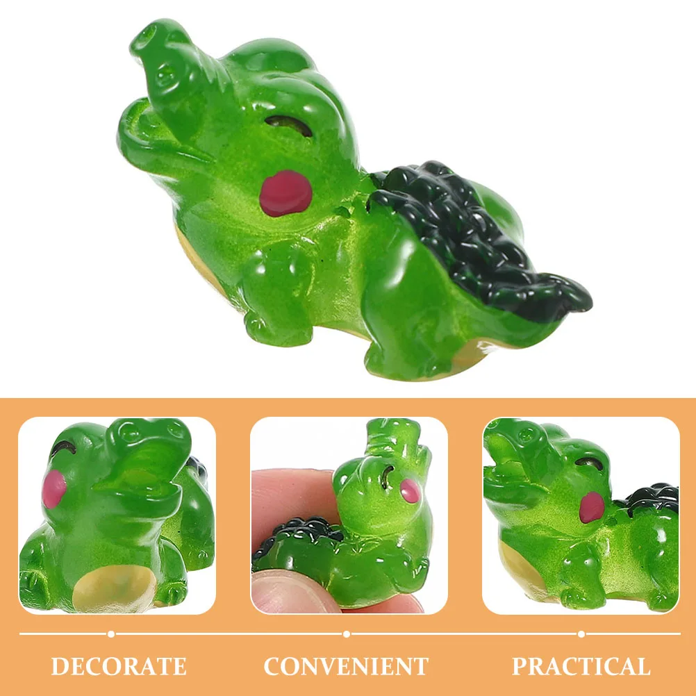 

10 Pcs Mini Statue Garden Diy Decors Animals Figures Accessories Ornaments Alligator Cute Resin