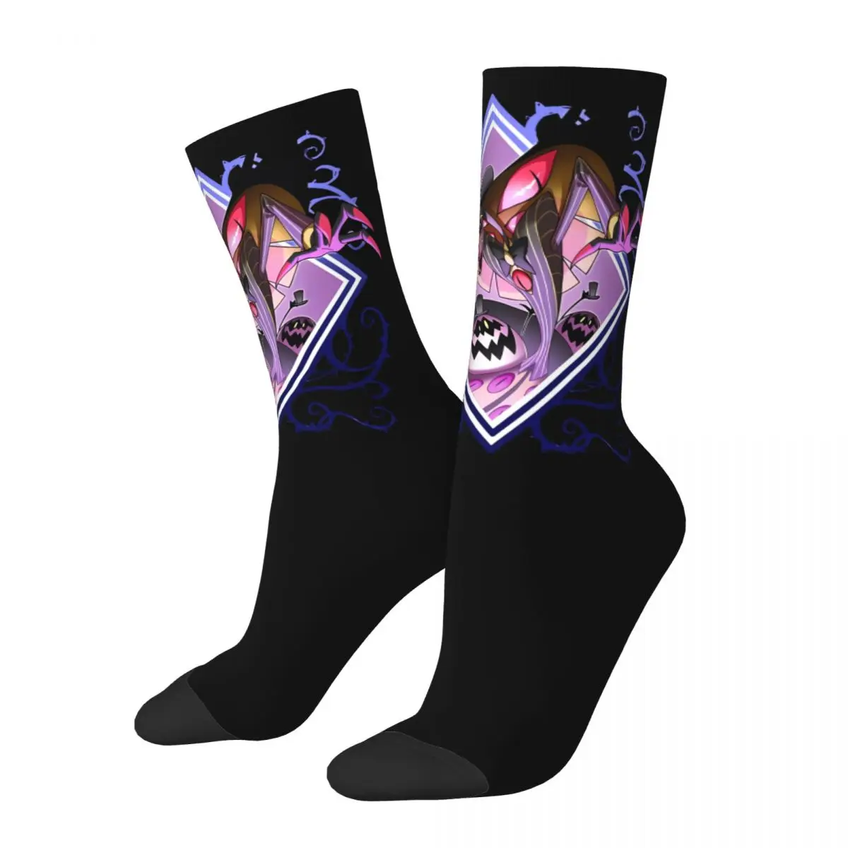 3D printing cosy Unisex Socks,Hip Hop Stained Glass Alastor Hazbins Hotels Interesting Four Seasons Sock