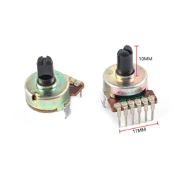 2Pcs Type 161 Semi-circular Shaft 50K B503 Potentiometer 6pin Power Amplifier Tuning Potentiometer Switch
