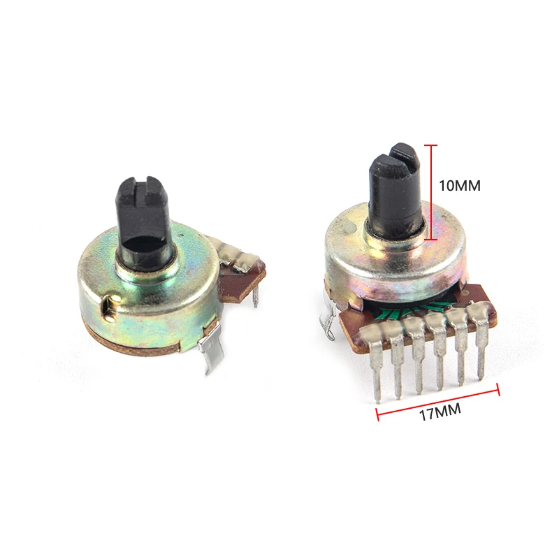 2Pcs Type 161 Semi-circular Shaft 50K B503 Potentiometer 6pin Power Amplifier Tuning Potentiometer Switch