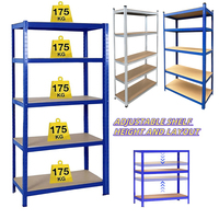 Heavy Duty 5-Tier Adjustable Metal Shelving Unit 875KG Load, Bolt-Free Garage Storage Rack for Workshop Basement 200x100x50cm