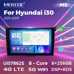 MEKEDE Android 13 Radio samochodowe dla Hyundai Grand i30 2011 2012-2017 multimedialny odtwarzacz wideo 2 Din nawigacja Carplay jednostka główna DVD