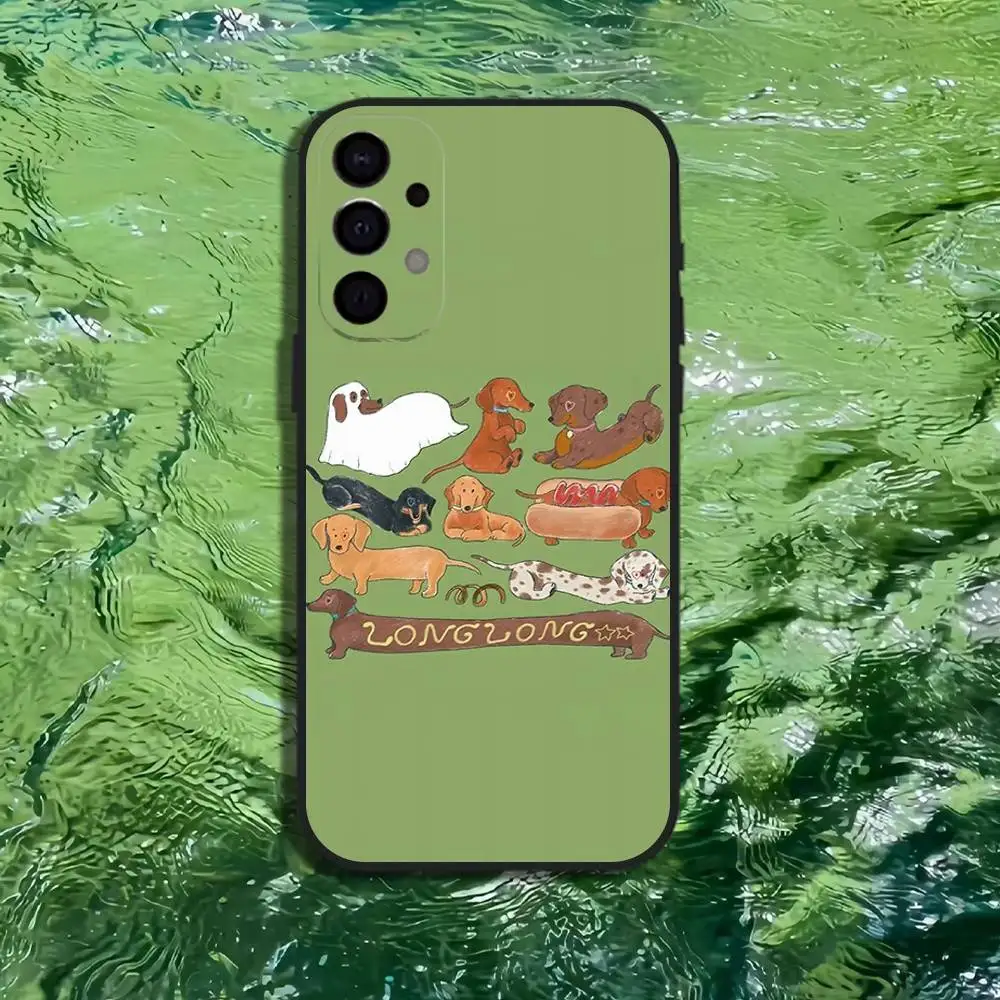 حافظة هاتف Dachshund Sausage Dog Puppy لهاتف سامسونج S25، S24، S21، S22، S23، S30، Ultra، S20، Plus، Fe، Lite، Note، 10,9,5G غطاء أسود #4