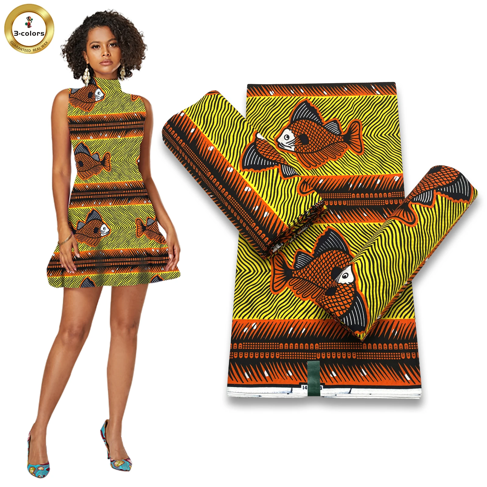 Guaranteed Veritable African Real Wax Fabric 100% Cotton Ankara Prints Wax Wholesale Prices Nigerian Style Tissu Pagnes