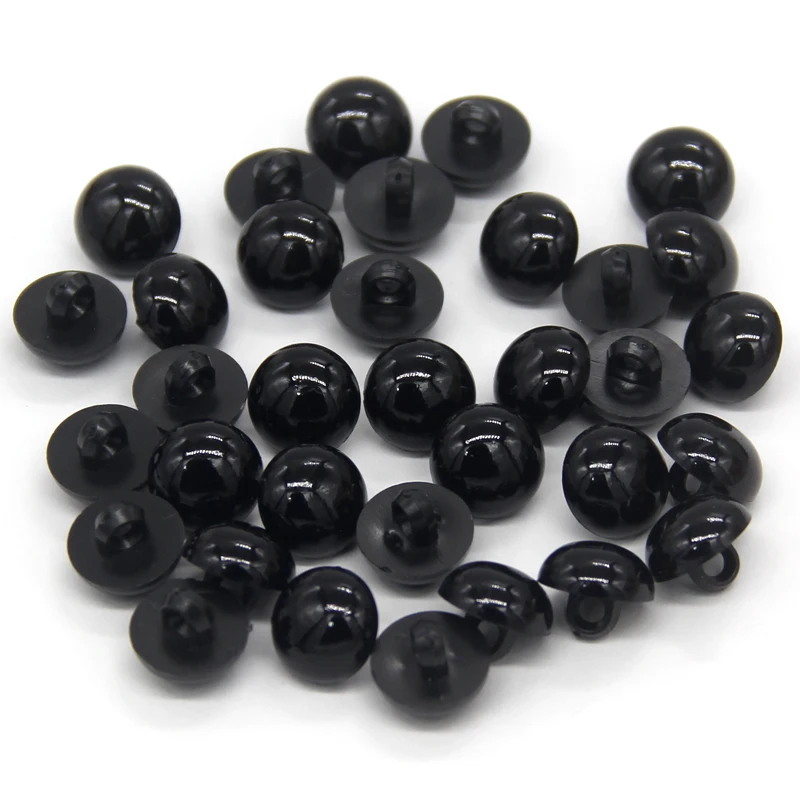 HENGC 50pcs 10/11/12/15mm Black Safety Eyes Buttons For Needlework Shirt Coat Blazer Doll Stuffed Toys DIY Handmade Decorations