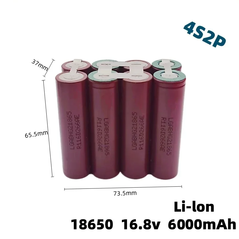 HG2 18650 battery pack3000mAh 6000mAh20amps2S 3S 4S 5S 6S 7.4V 12.6V 14.4V 18V 25.2Vfor Screwdriver Battery Welding Battery Pack