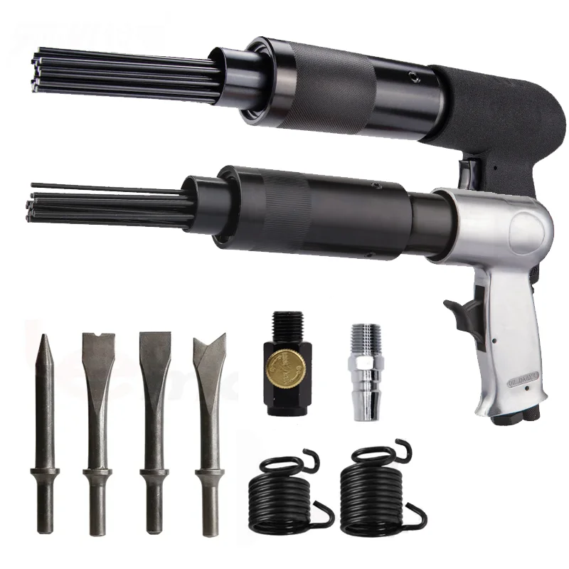 Air Pneumatic 19 Needle Scaler Slag Removing Tool Pistol Grip Rust Paint Slag Corrosion Removing Deburring Tool Needle Scaler