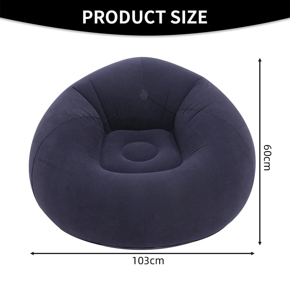 Divano gonfiabile da esterno addensato Divano ad aria portatile Poltrona da campeggio Sgabello singolo floccaggio in PVC