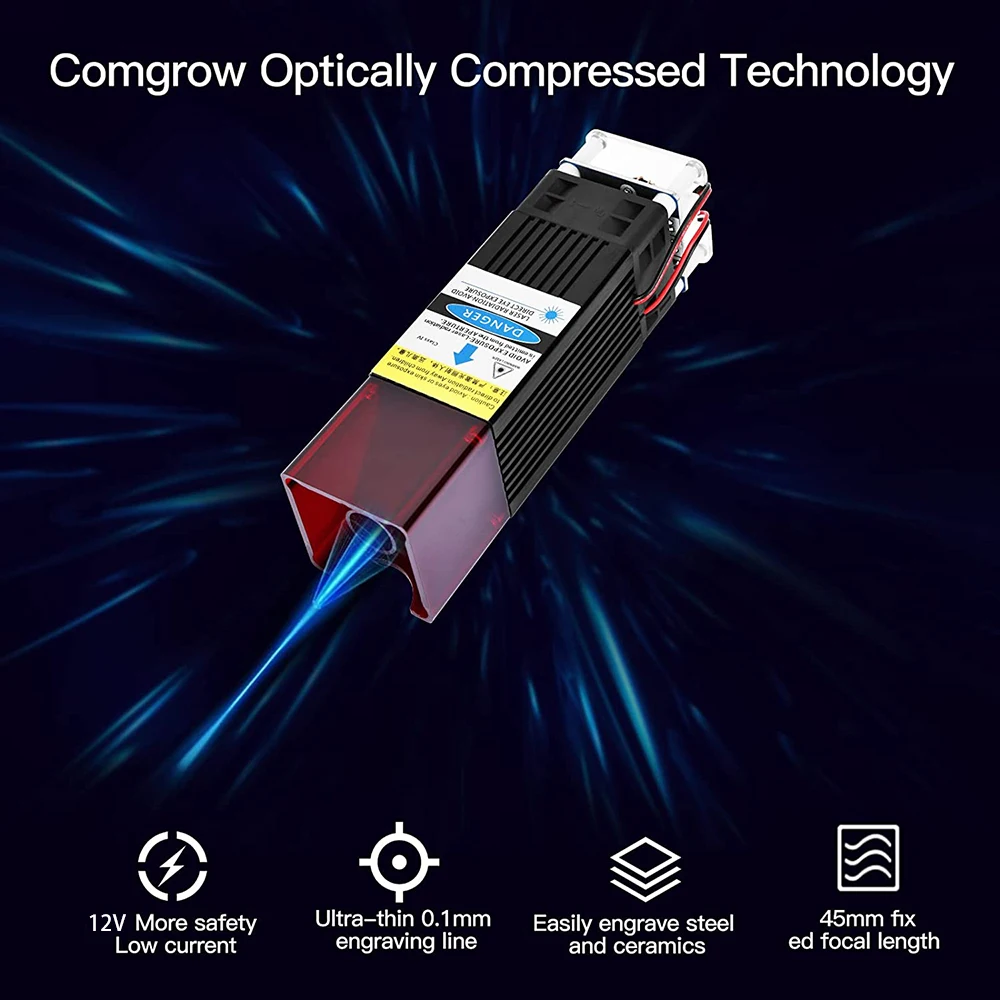 20W/40W Laser Module 12V High Power Laser Head Double Ultra-Fine Compressed Spot For DIY Laser Engraving Machine Cutting MDF