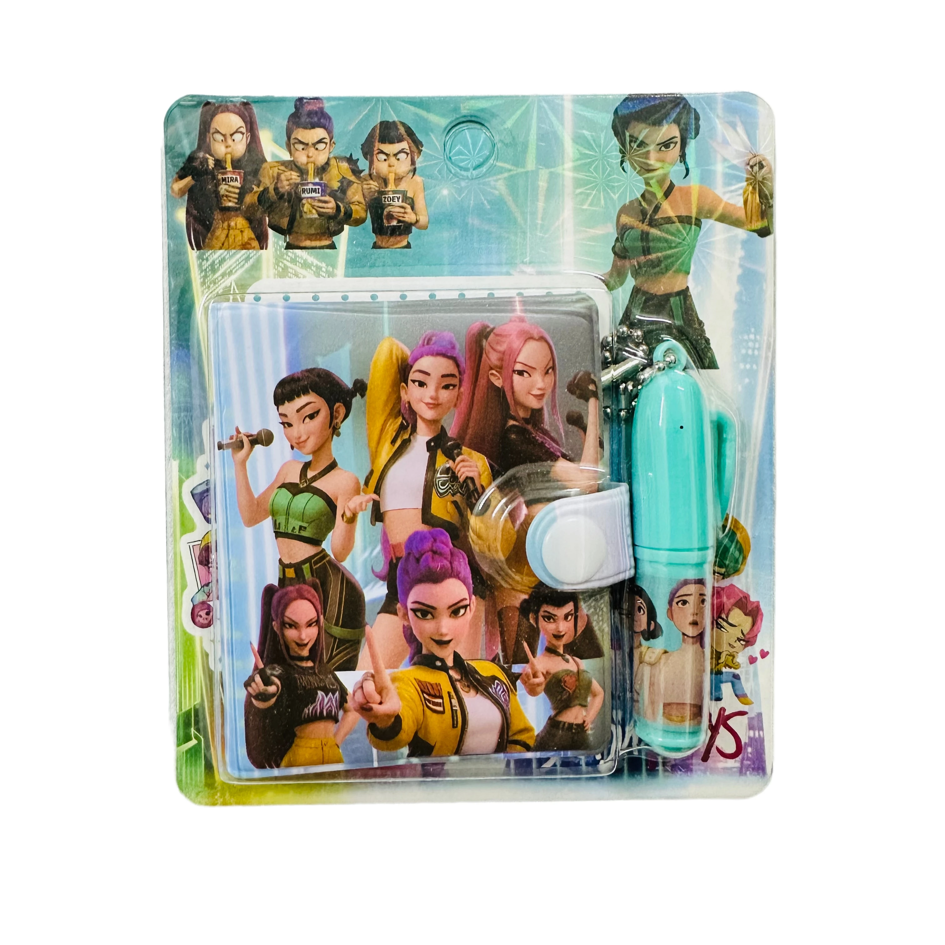 Anime Girl Hunters Lumi Mila Zoi Mini-Notizbuch mit Kugelschreiber, Cartoon-Taschennotizblock, Schreibwaren-Set, Schulbedarf, Geburtstag