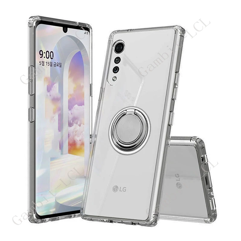 For LG Velvet 5G 2020 6.8" LM-G900N LM-G900 LM-G900EM Back Ring Holder Bracket Phone Case Smartphone TPU Soft Cover view 2