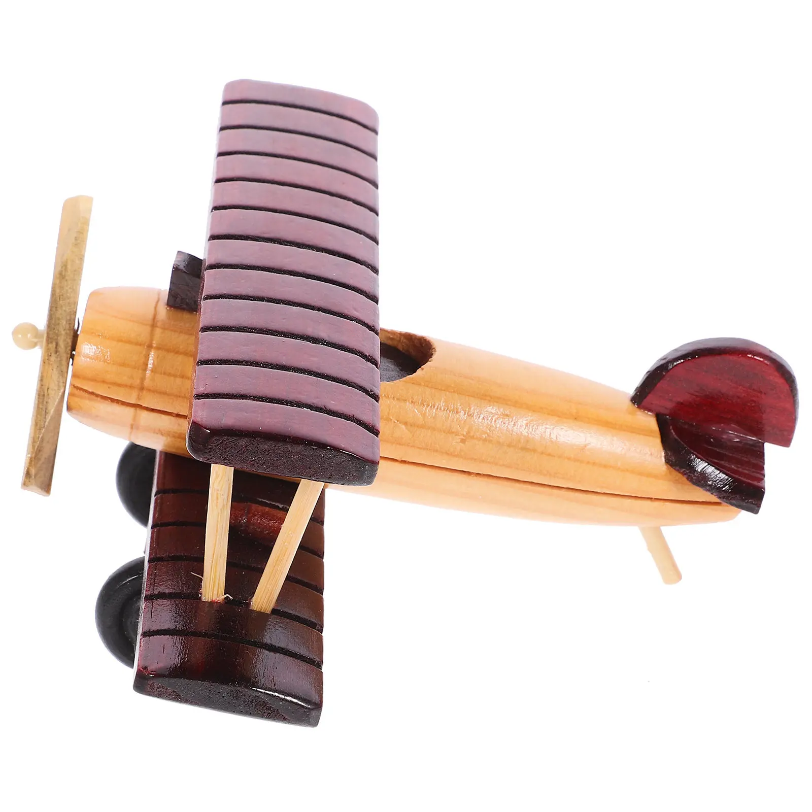 

Wooden Airplane Decorative Desktop Ornament Vintage Retro Aircraft Classic Wood Plane Handcraft Home Office Decoration