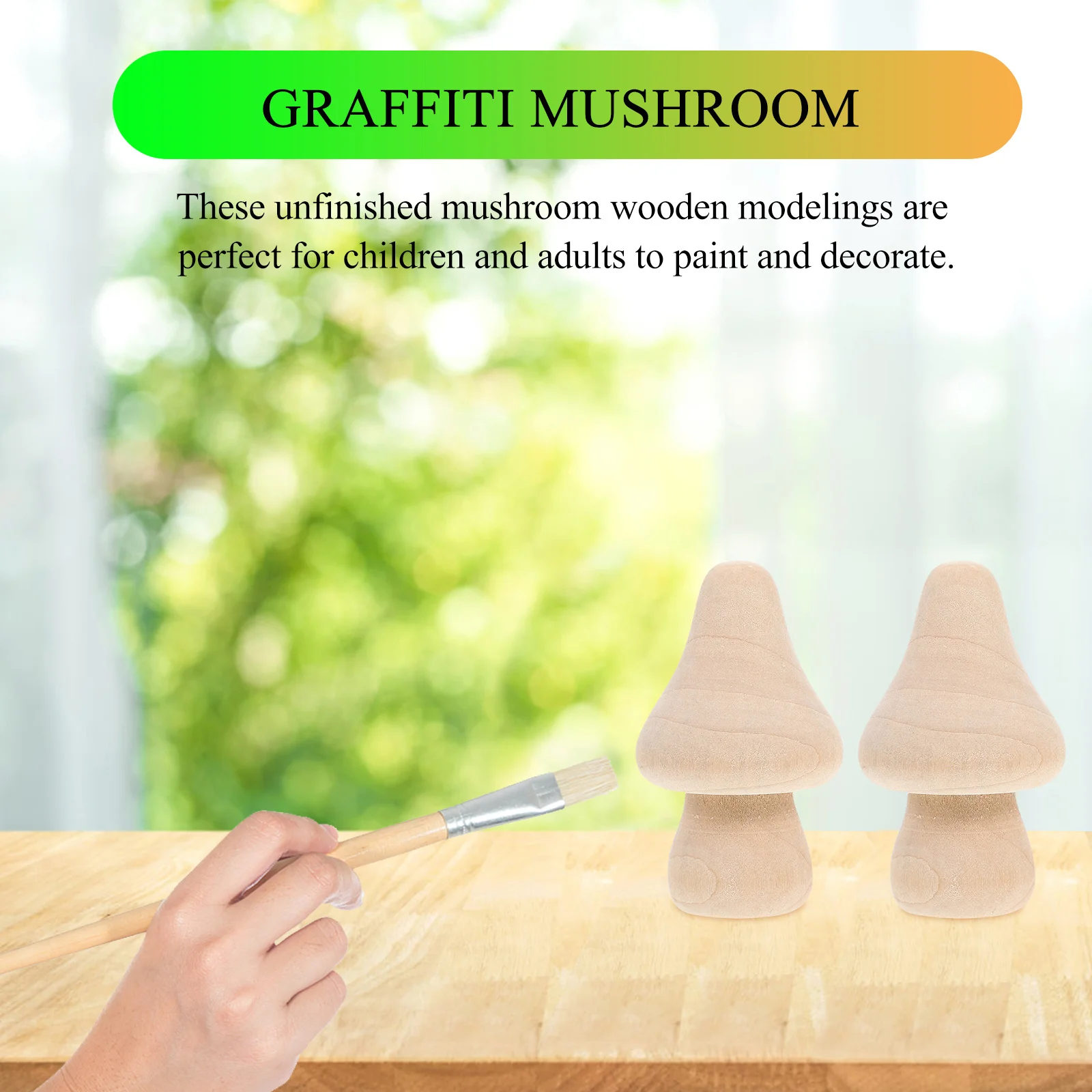 

10pcs Mushroom Figurines Unfinished Wooden Models For Painting Diy Graffiti Mini Decor Home Desktop Ornament Blank Craft Set