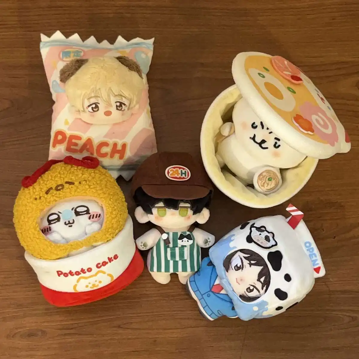 

Original Design 10cm doll clothes Convenience Store Series Cotton Doll Self-Deprecating Bear Doll Clothes headgear Accessories