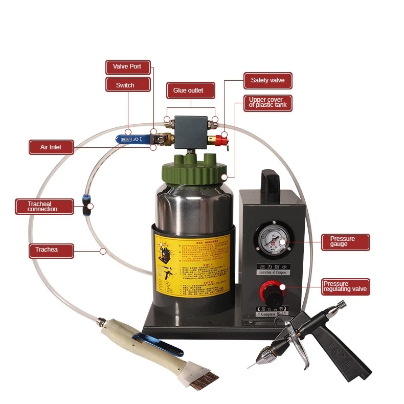 

111 Automatic Pneumatic Glue Filling Machine Mini Brush Bag Cell Phone Case Spray Machine Shoes Case Leather Brush Glue