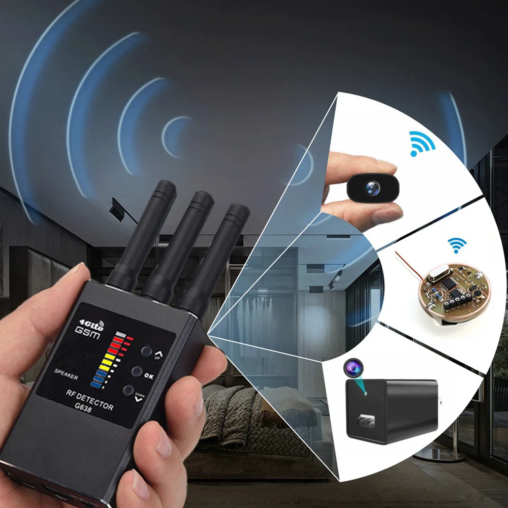 G638 Anti Spy Wireless RF Signal Detector Bug GSM GPS Tracker Hidden Camera Eavesdropping Devices Military Professional Scanner