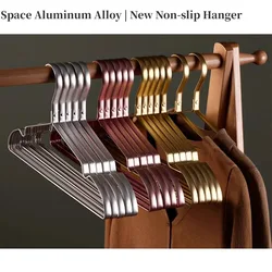 10pcs Aluminum Alloy Clothing Hanger Golden Durable Domestic Coat Supplies Organizer Wardrobe Organizer Clothing Storage Rack