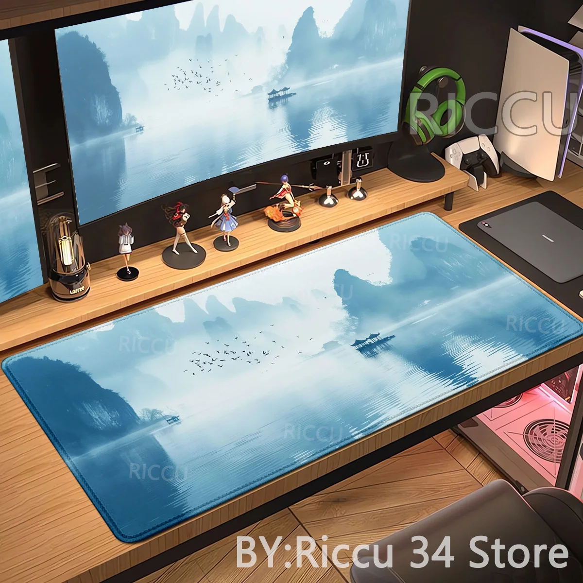

Mountain landscape XXL Gamer Company Office accessorie Large Mouse pad Chinese Style teclado Mouse Pad Ink Painting Desk Mat