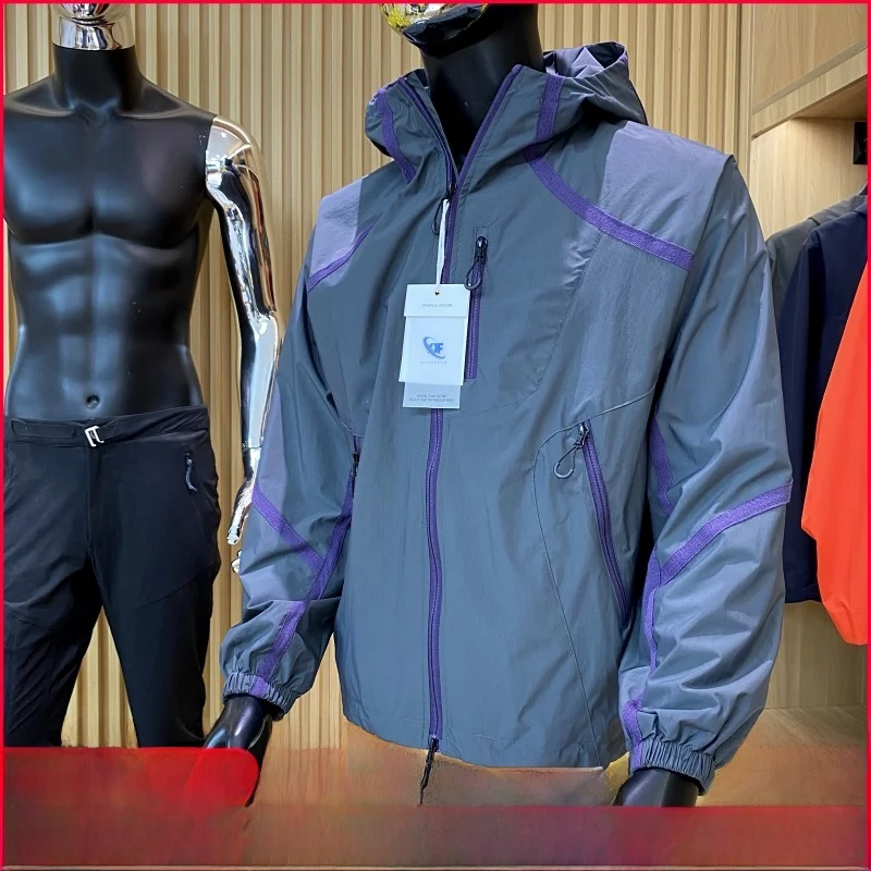 

Outdoor Men's Fce Jaet Windproof Water-Resistant Casual Hooded Coat Stand Fit Youth Faion Spring Autumn Stand Sl...