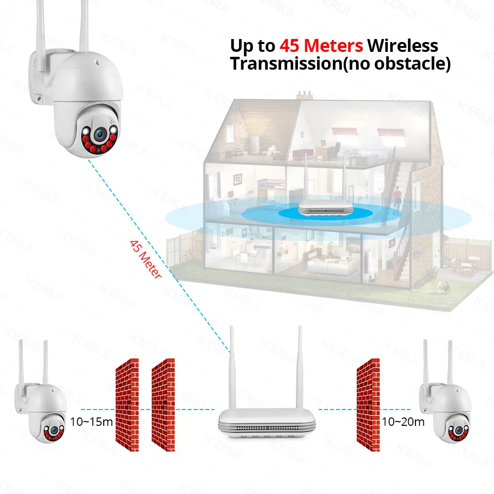 KERUI System kamer bezpieczeństwa 8CH 4MP 6MP HD NVR Zestaw CCTV Nagrywanie dźwięku Wykrywanie ludzi Zewnętrzny zestaw kamer IP do nadzoru wideo