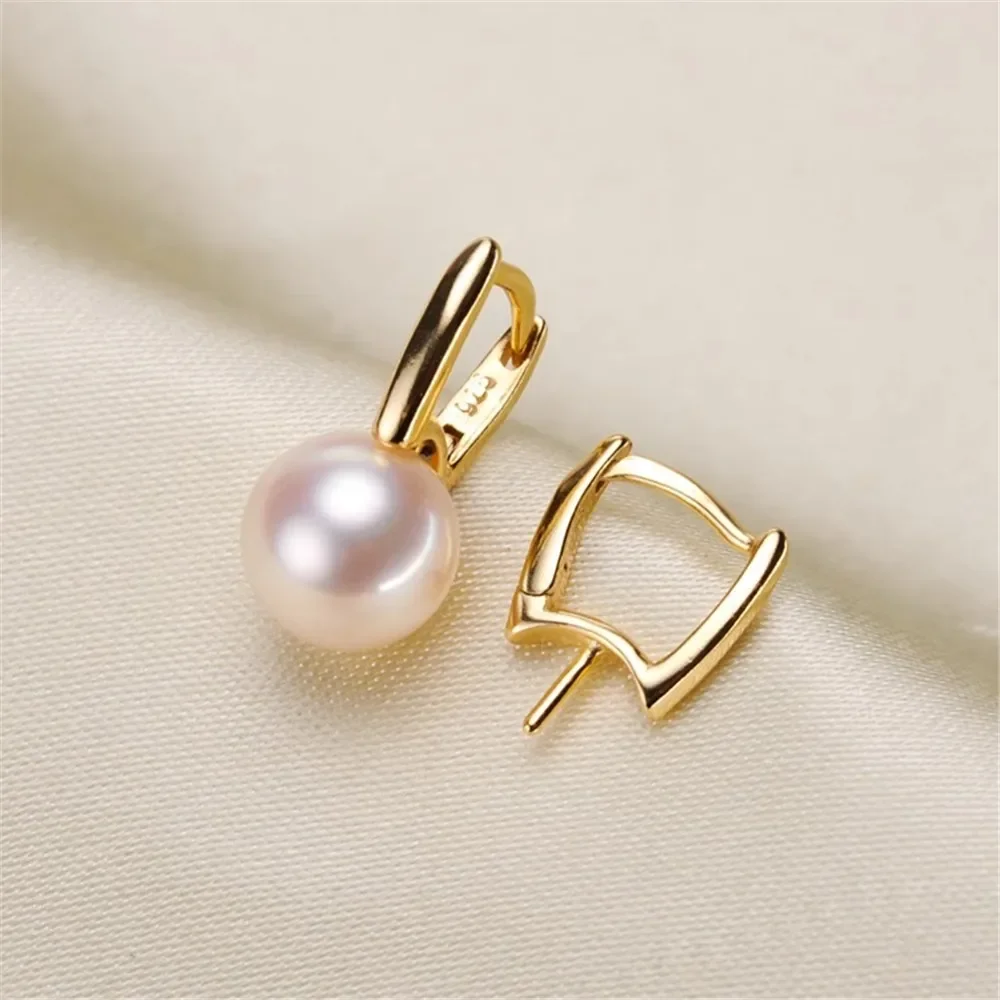 925 Silver Pearl Beads Stud Earrings Setting Base Diy Jewelry Making Findings&Components No Pearl E085