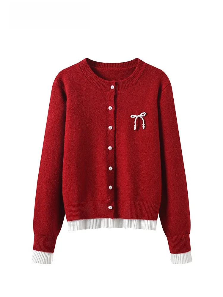 

Трикотажный джемпер больших размеров с длинным рукавом и круглым вырезом для женщин, осенне-зимний, новый, теплый, скрывающий недостатки фигуры, стройнящий топ для полных женщин