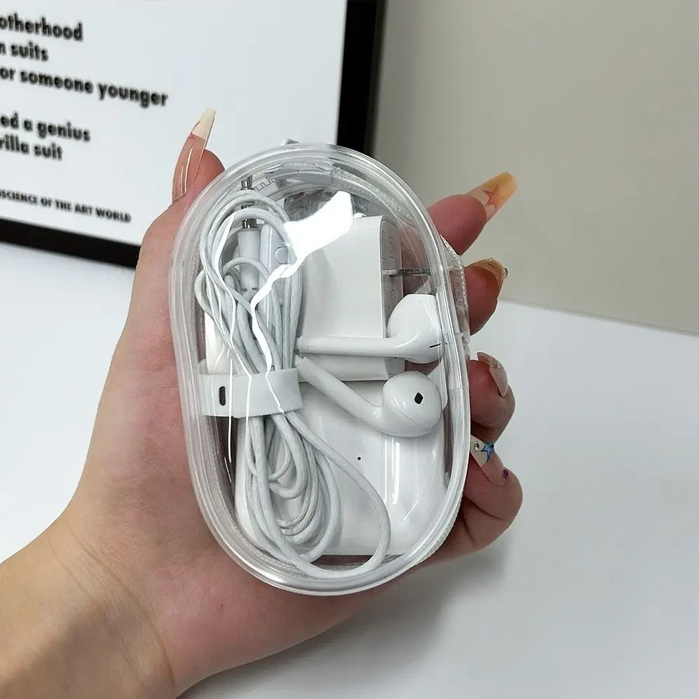 1Pcs Protective Data Cable Storage Box Headset Data Cable Outdoor Travel Storage Bag Clear Multifunctional Organizer Box