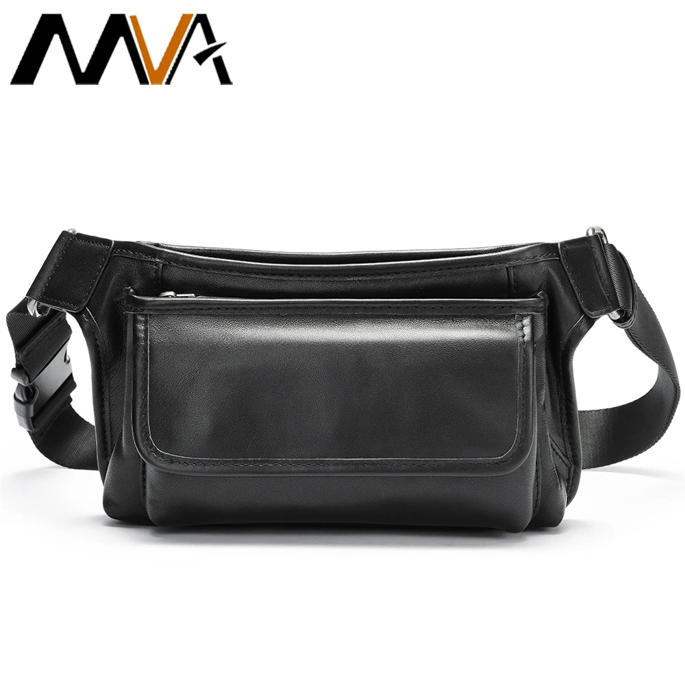 MVA Women\'s Bag Waist Pack Bags For Women Fanny Pack Men Genuine Leather Woman\'s Bum Bag Designer Luxury Belt Hip Bags Sport