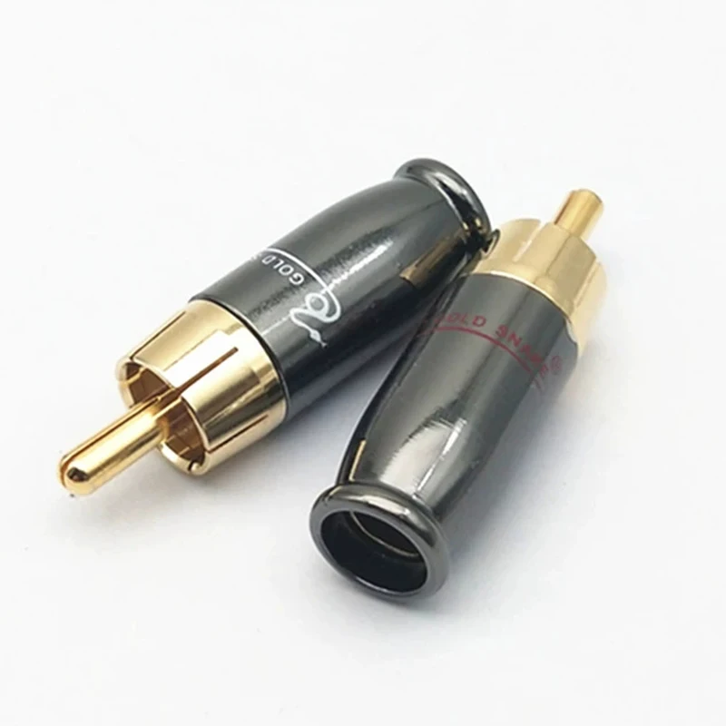 RCA Connectors Plug Pure Copper Gold Plated Audio Amplifier Hifi Speaker Terminal Socket RCA Lotus Signal Cable Plug Adapter