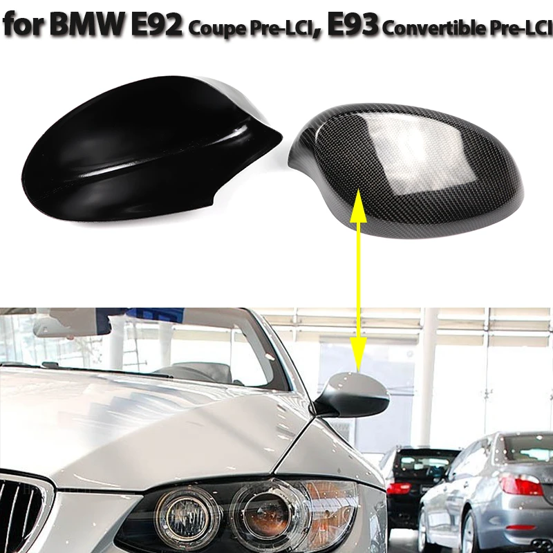 

Real Carbon Fiber Rearview Mirror Cap Wing Side Cover Fit For BMW 3 Series E92 coupe Pre-LCI 06-09 E93 Convertible Pre-LCi 06-08