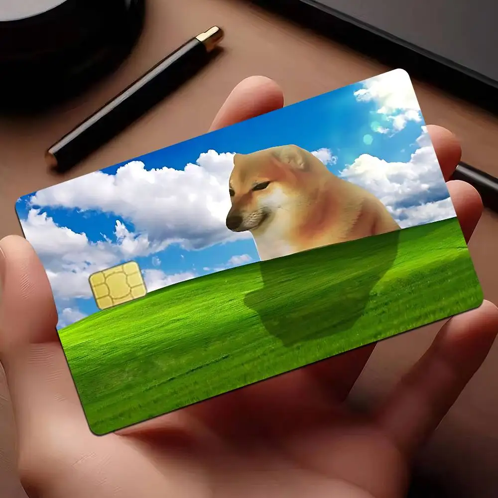 القطط والكلاب محاكاة ساخرة مجردة مضحك الرموز أنيمي ملصق فيلم غطاء الجلد لبطاقة الائتمان بطاقة الخصم البنك الجبهة