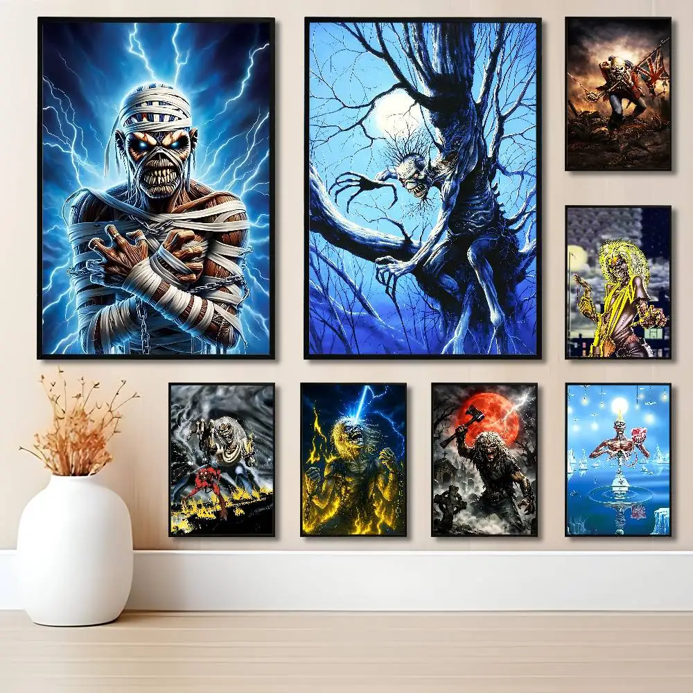H-Iron Band M-Maiden-W Artists Canvas Painting for Living Room Home Decor Poster Fans Gifts-unframed