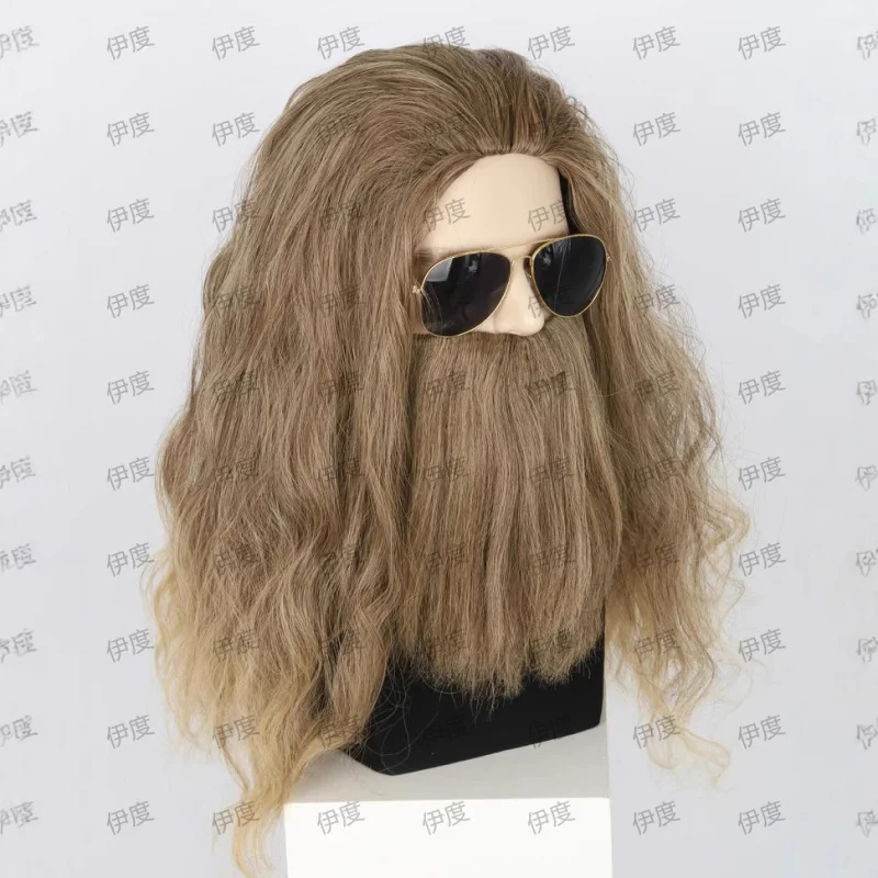 عبر الحدود رمادي أبيض بني سانتا كلوز شعر مستعار اللحية مجموعة كاملة شعر مستعار سانتا كلوز سانتا كلوز