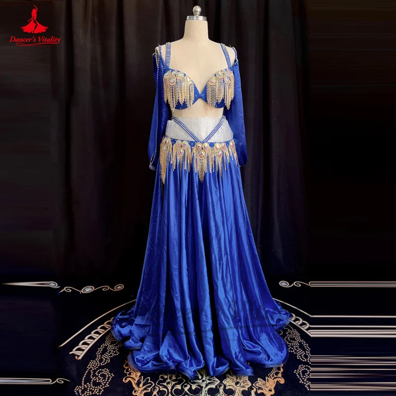 Belly Dance Costume Suit for Women Customsized Senior Bra Top+split Long Skirt 2pcs Female Children Oriental Dance Clothing