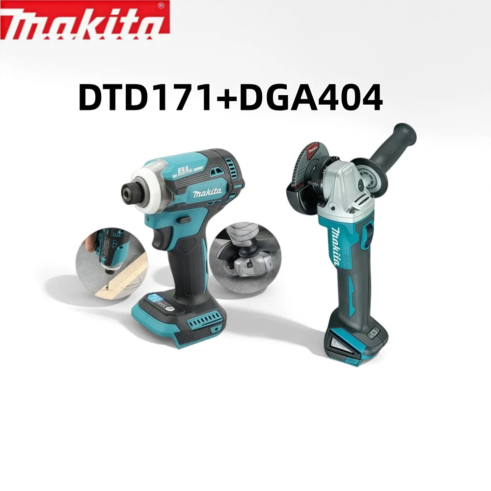 

Makita DGA404 18V Wireless Angle Grinder And DTD171 Impact Drill Combo for Woodworking And Metalworking Tools Set