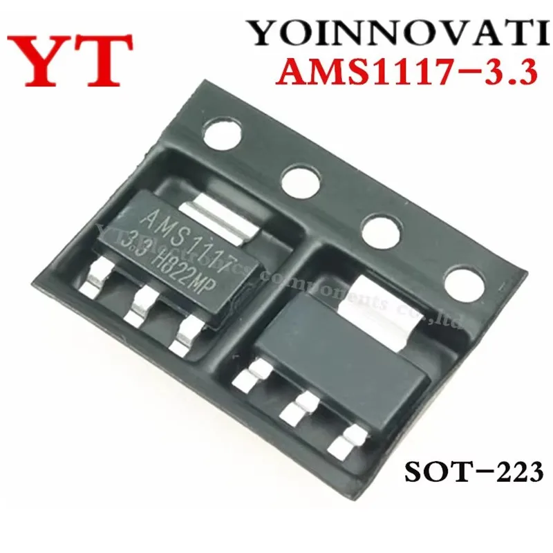 10pcs/Lot  AMS1117-3.3 AMS1117 LM1117 1117 3.3V 1A Voltage Regulator SOT-223