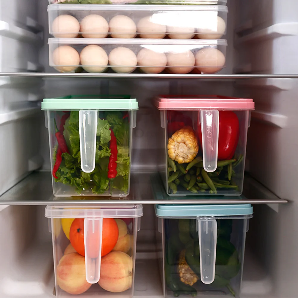 

Refrigerator Storage Box Food Containers Plastic Crisper Organizer Fresh BPA Free Container with for Kitchen