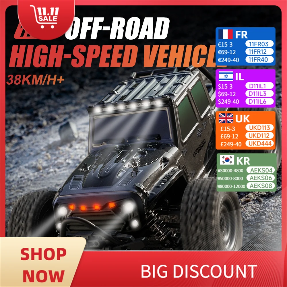 

1:16 4WD 70KM/H Brushless 50KM/H Brushed RC Car 16103PRO LED 2.4G Remote Control High Speed Jeep Off Road Drift Monster Truck