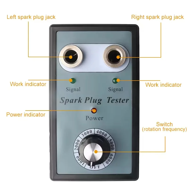 Adjustable Dual Hole Spark Plug Tester 12V Car Motorcycle Ignition Coil Tester Detector Automotive Diagnostic Tool