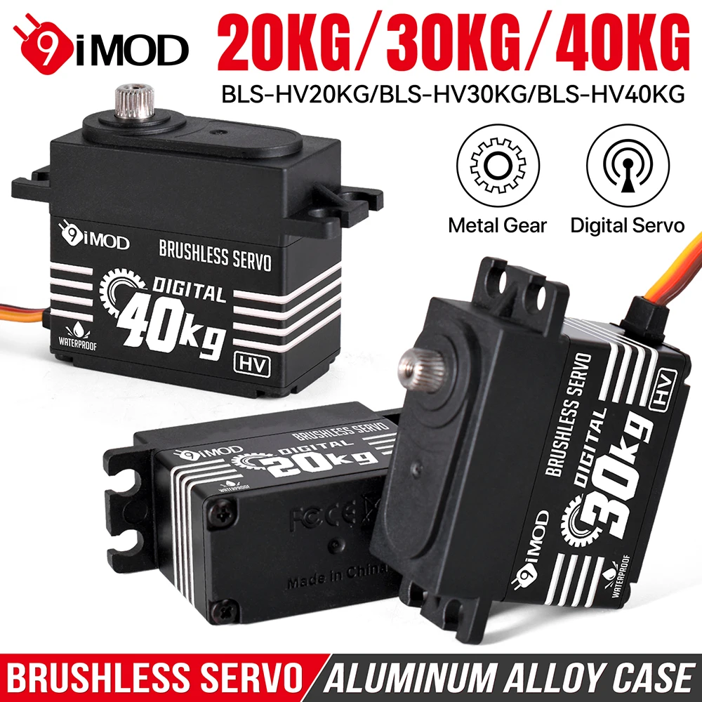 

9imod Brushless Servo 20/30/40KG Aluminum Alloy Case Waterproof Digital Metal Gear Servo for RC Car Truck Crawler Boat Robot DIY